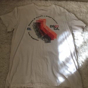 Men’s Cream denim and supply short sleeve T-shirt